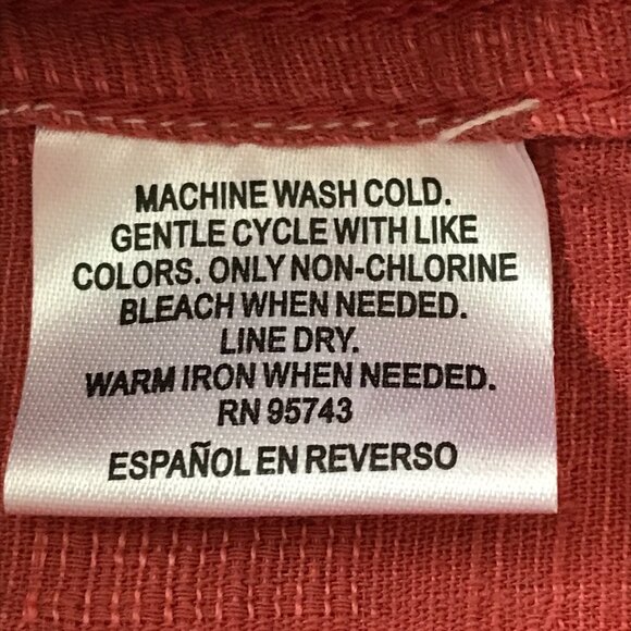 Tasso Elba Shirt Men XXL Red Button Up Silk Linen Pocket Short Sleeve Collared - Picture 12 of 12